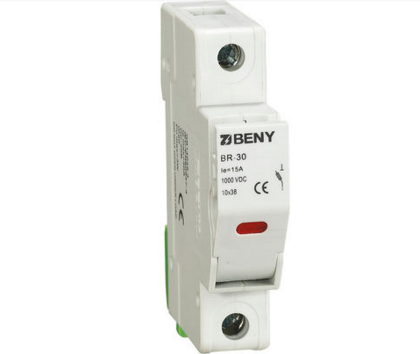 Base portafusibles 30A 1 polo 1000V DC con fusible 15A | 10x38 | BENY